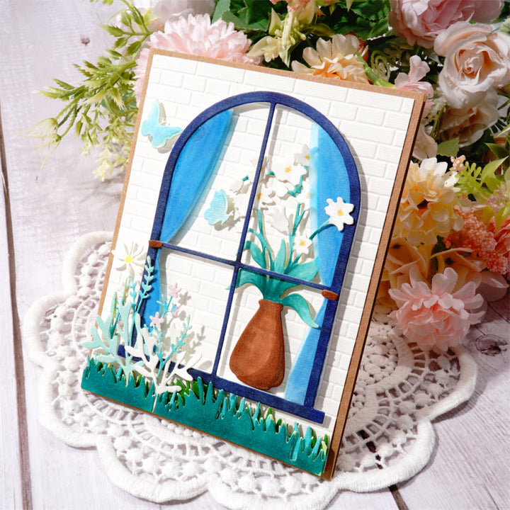 Kokorosa Metal Cutting Dies With Windowsill and Little Butterflies