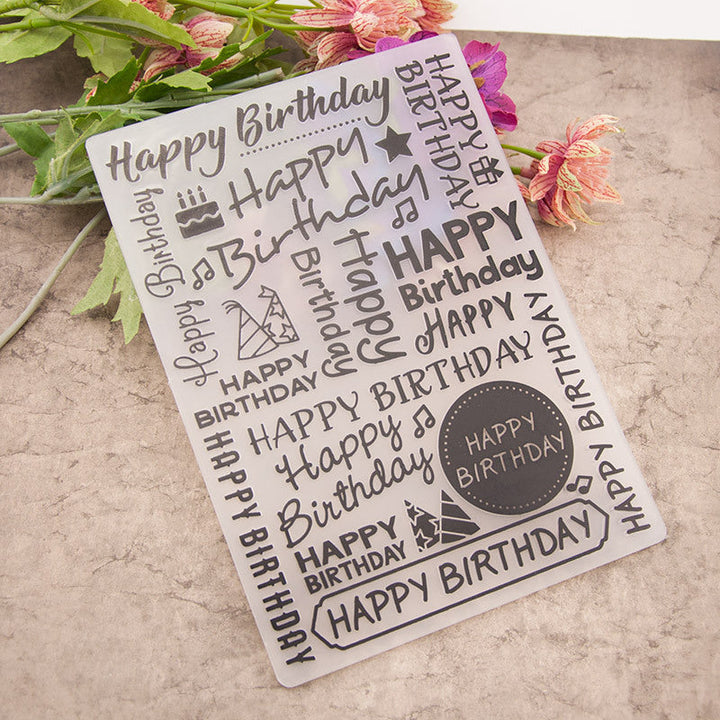 Kokorosa Happy Birthday Plastic Embossing Folder