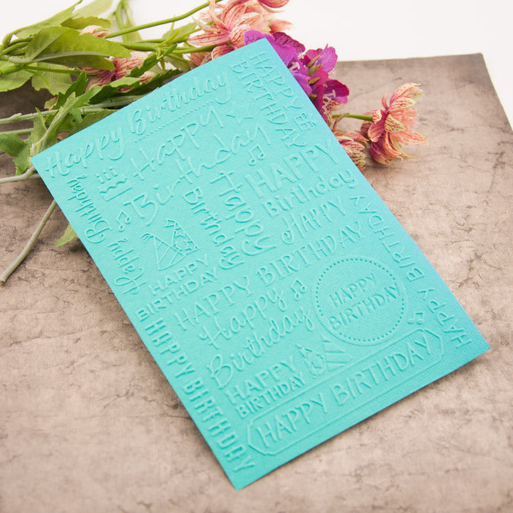 Kokorosa Happy Birthday Plastic Embossing Folder