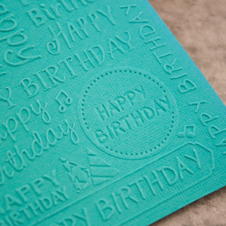 Kokorosa Happy Birthday Plastic Embossing Folder