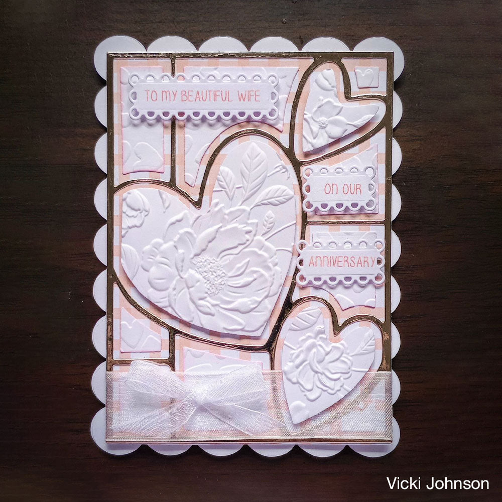 Die Cutting Dies with Big Love Heart Background Board Die Cuts for Card ...