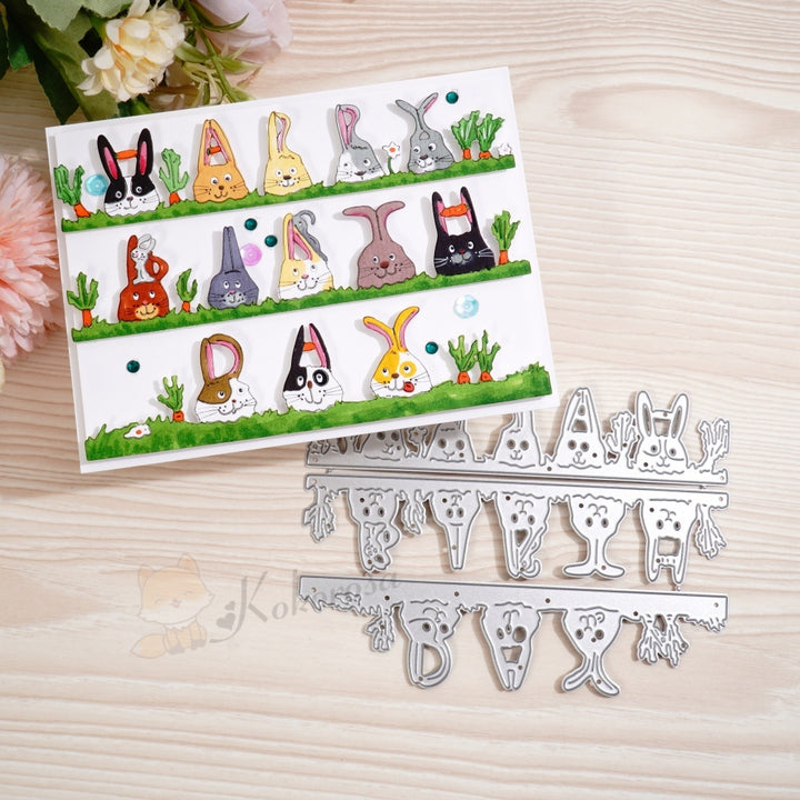 Kokorosa Metal Cutting Dies with Happy Birthday Bunny