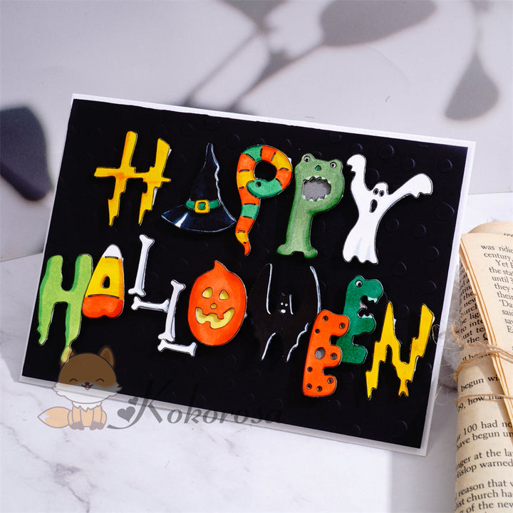 Kokorosa Metal Cutting Dies with "Happy Halloween" Words