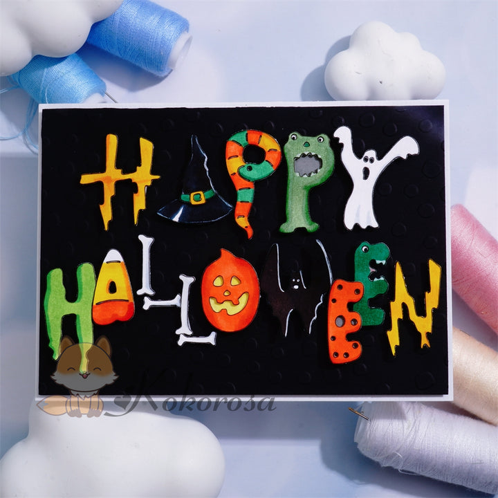 Kokorosa Metal Cutting Dies with "Happy Halloween" Words