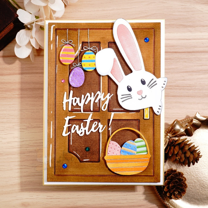 Kokorosa Metal Cutting Dies with Happy Easter Bunny Eggs and Window