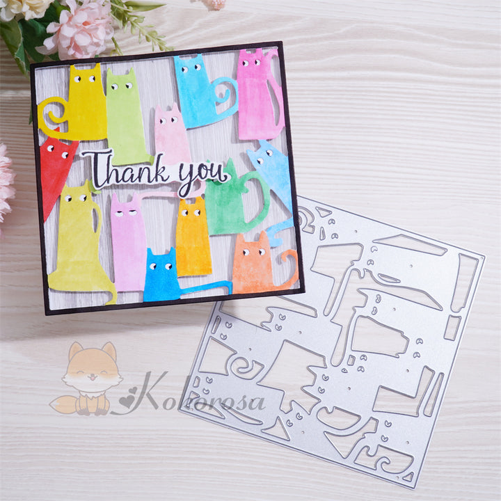 Kokorosa Metal Cutting Dies with Cat Background Board