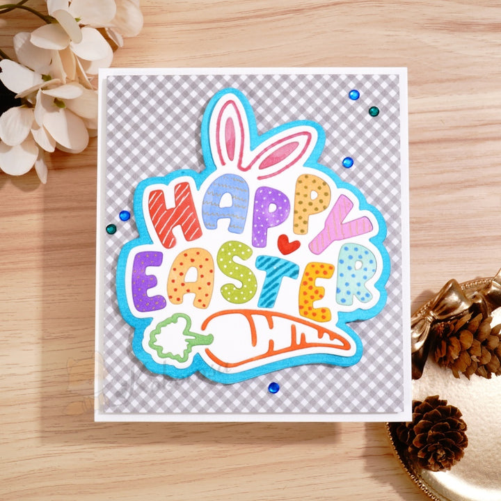 Kokorosa Metal Cutting Dies with 'HAPPY EASTER' with Carrot and Bunny Ears