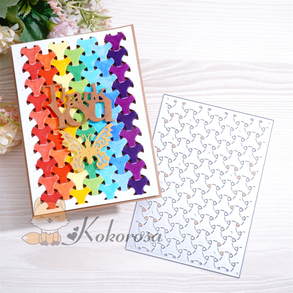 Kokorosa Metal Cutting Dies with Knitting Background Board