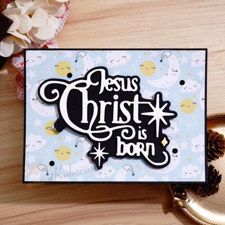 Kokorosa Metal Cutting Dies with 'Jesus Christ is Born' Word