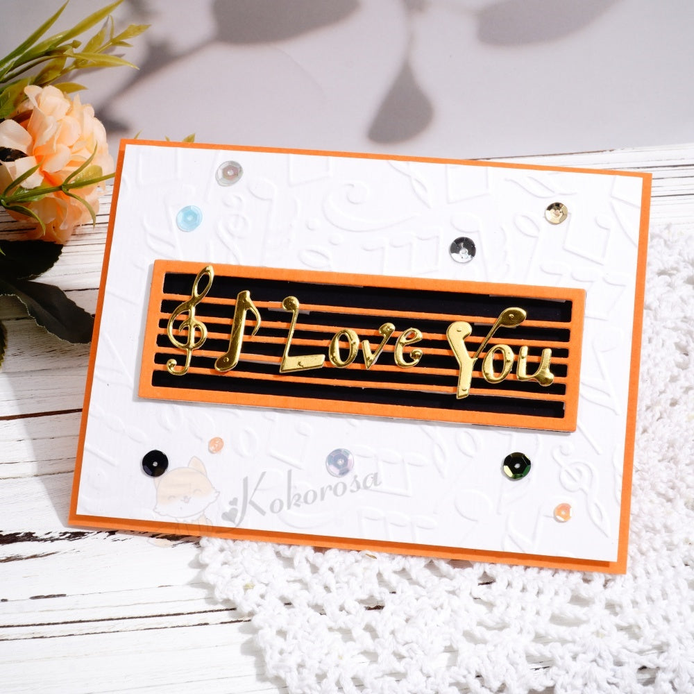 Kokorosa Metal Cutting Dies with I Love You Note