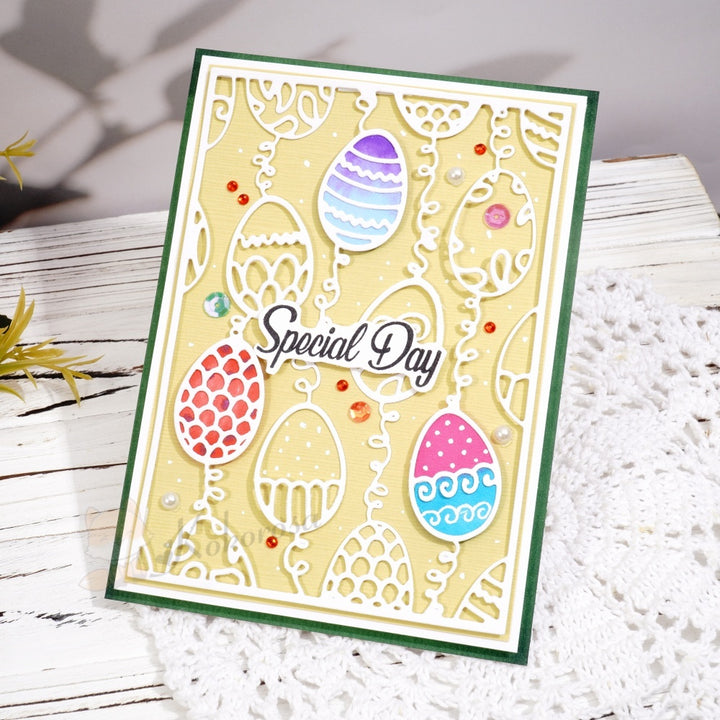 Kokorosa Metal Cutting Dies with Easter Eggs Background Board