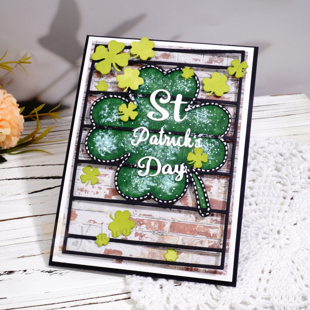 Kokorosa Metal Cutting Dies with Four Leaf Clover Background Board