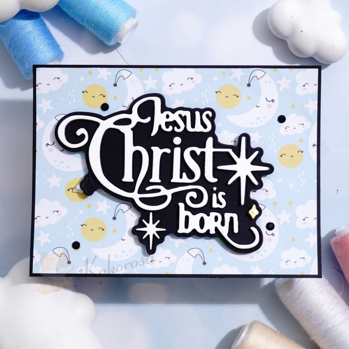 Kokorosa Metal Cutting Dies with 'Jesus Christ is Born' Word