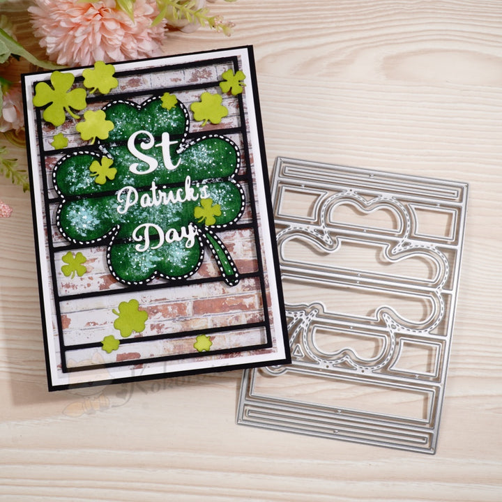 Kokorosa Metal Cutting Dies with Four Leaf Clover Background Board