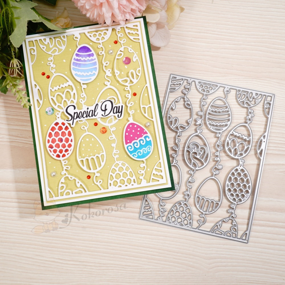 Kokorosa Metal Cutting Dies with Easter Eggs Background Board