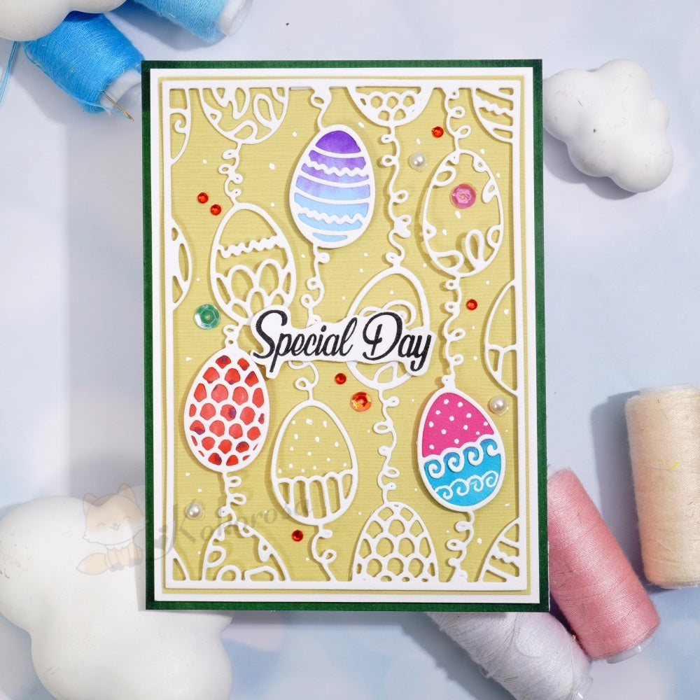 Kokorosa Metal Cutting Dies with Easter Eggs Background Board