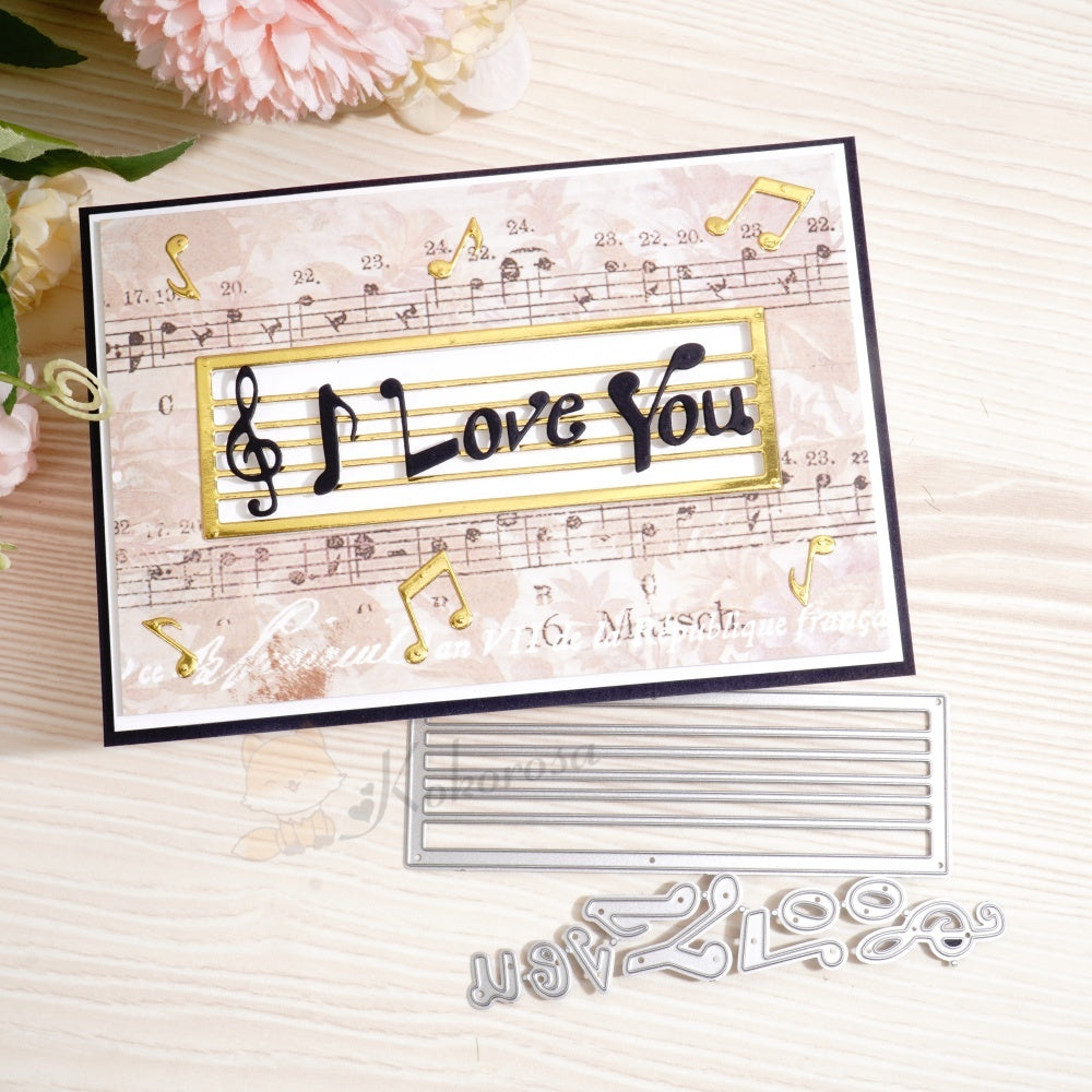 Kokorosa Metal Cutting Dies with I Love You Note