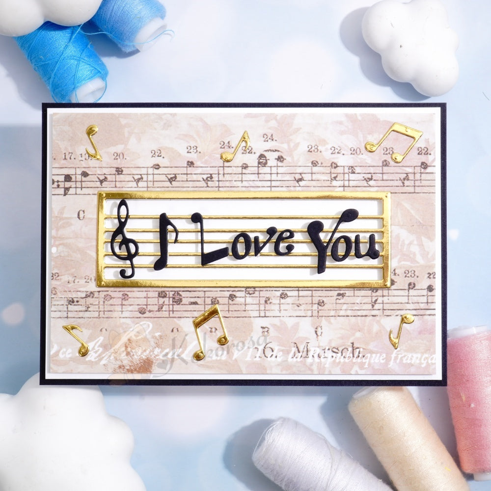 Kokorosa Metal Cutting Dies with I Love You Note