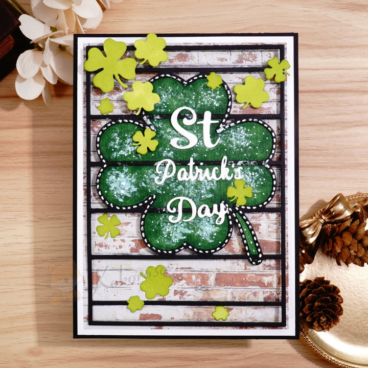 Kokorosa Metal Cutting Dies with Four Leaf Clover Background Board