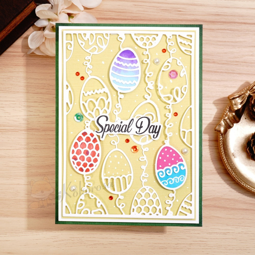 Kokorosa Metal Cutting Dies with Easter Eggs Background Board