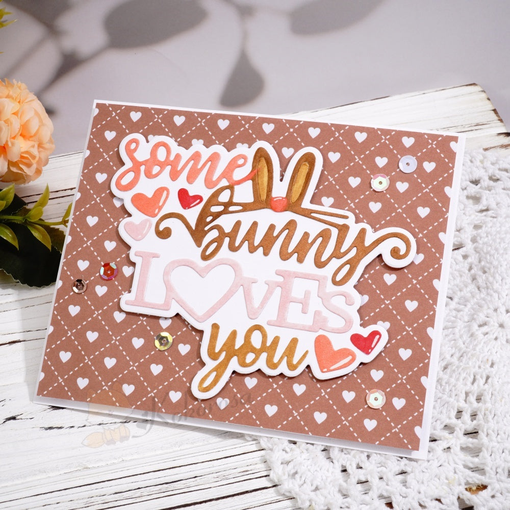 Kokorosa Metal Cutting Dies with 'some bunny LOVES you' Word