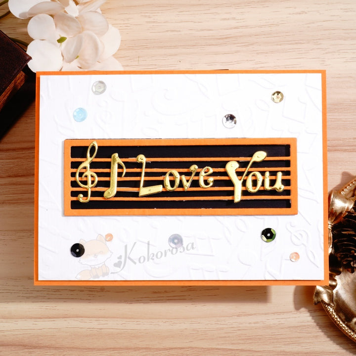 Kokorosa Metal Cutting Dies with I Love You Note