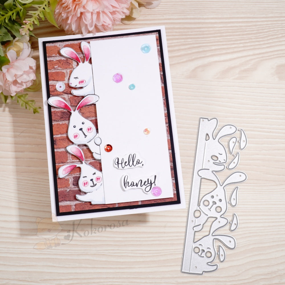 Kokorosa Metal Cutting Dies with Bunny Border