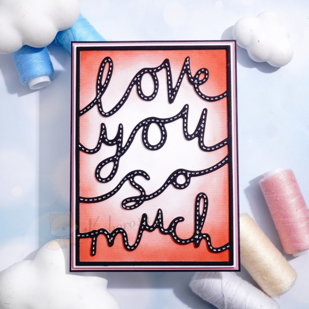 Kokorosa Metal Cutting Dies with 'love you so much' Word Background Board