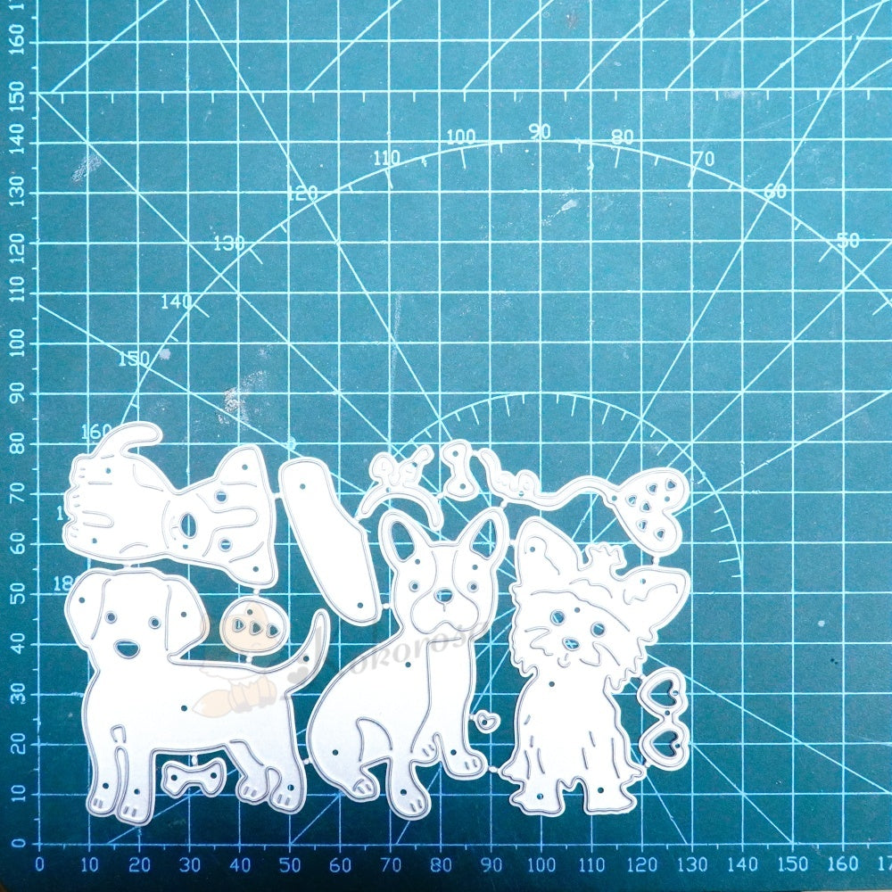 Kokorosa Metal Cutting Dies with Two Cute Dogs