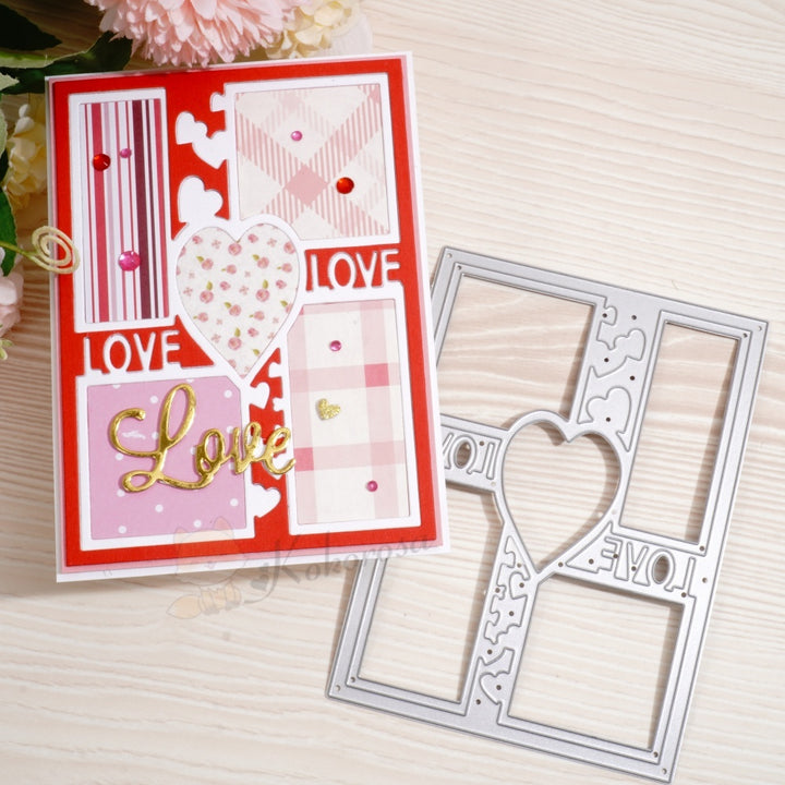 Kokorosa Metal Cutting Dies with Heart Line Background Board