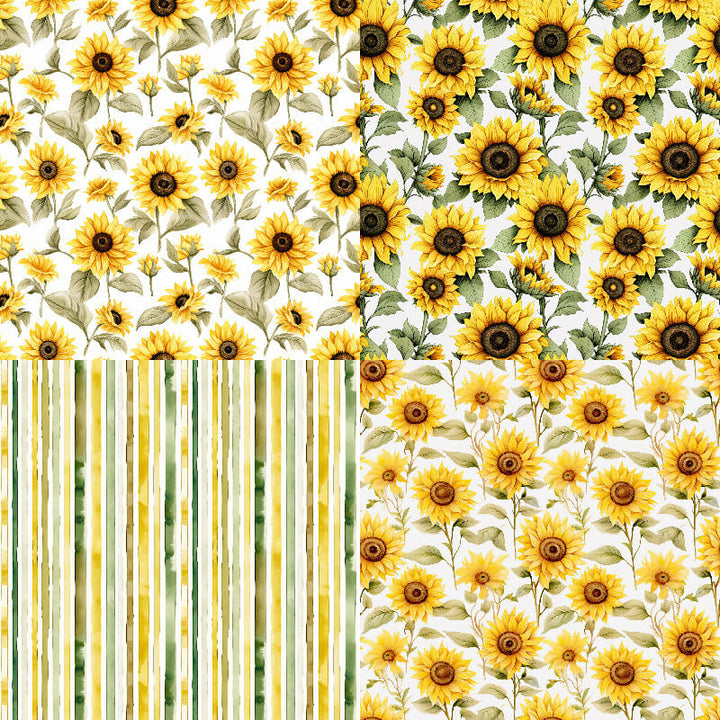 Kokorosa 24PCS 6" Blooming Sunflowers Scrapbook & Cardstock Paper