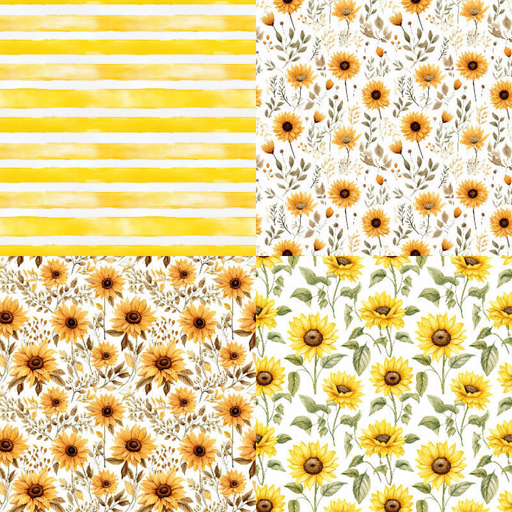 Kokorosa 24PCS 6" Blooming Sunflowers Scrapbook & Cardstock Paper