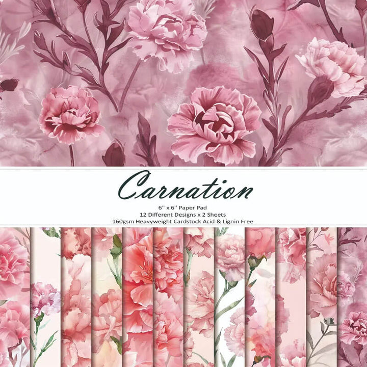 Kokorosa 24PCS 6" Carnation Scrapbook & Cardstock Paper