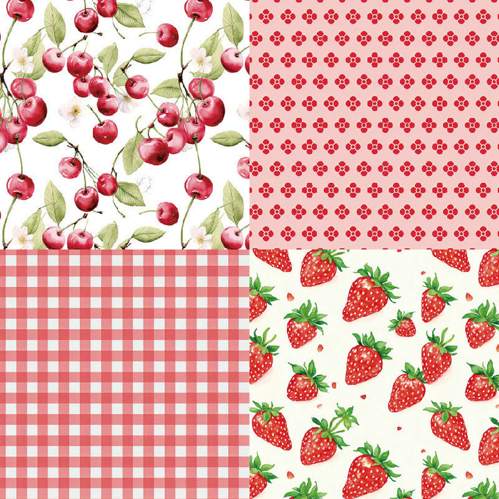 Kokorosa 24PCS 6" Cherries the Cuffest Scrapbook & Cardstock Paper