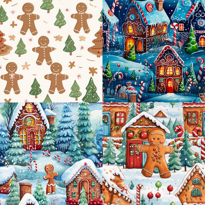 Kokorosa 24PCS 6" Christmas Gingerbread Man Scrapbook & Cardstock Paper