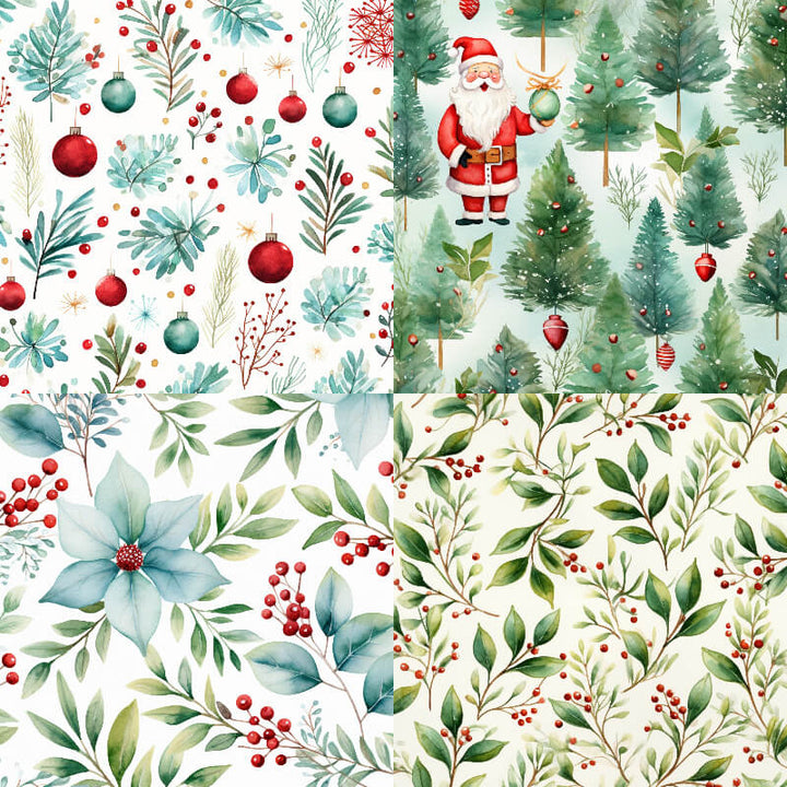 Kokorosa 24PCS 6" Christmas Green Plants Scrapbook & Cardstock Paper