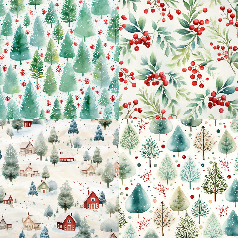 Kokorosa 24PCS 6" Christmas Pine Needle Scrapbook & Cardstock Paper