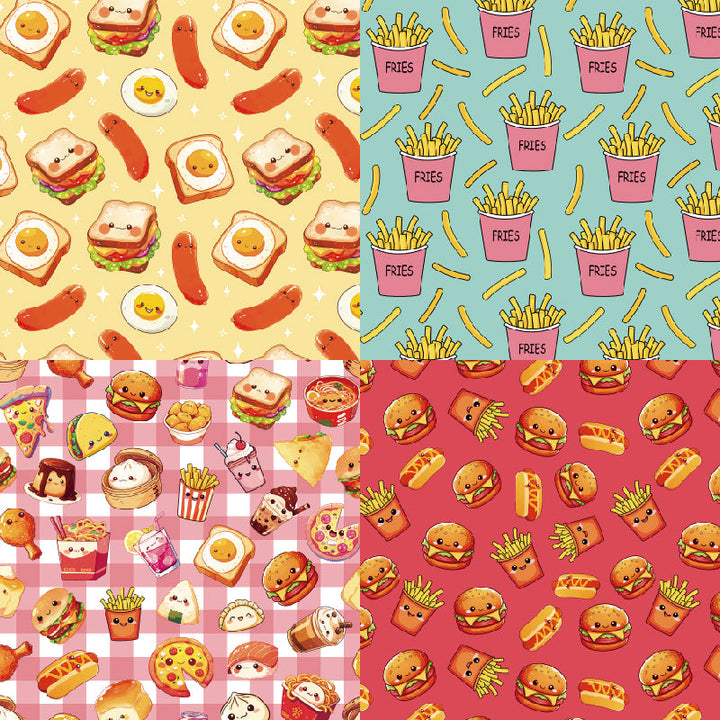 KOKOROSA 24PCS 6" Delicious Snacks Scrapbook & Cardstock Paper