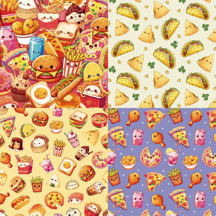 KOKOROSA 24PCS 6" Delicious Snacks Scrapbook & Cardstock Paper