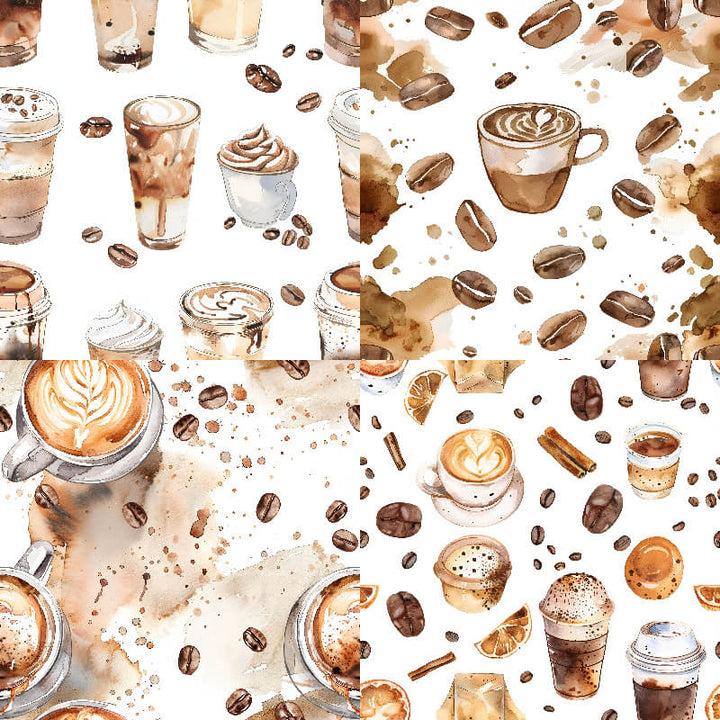 Kokorosa 24PCS 6" Drink Coffee Scrapbook & Cardstock Paper