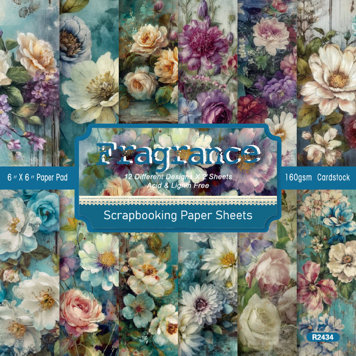 Kokorosa 24PCS 6" Fragrance Theme Scrapbook & Cardstock Paper