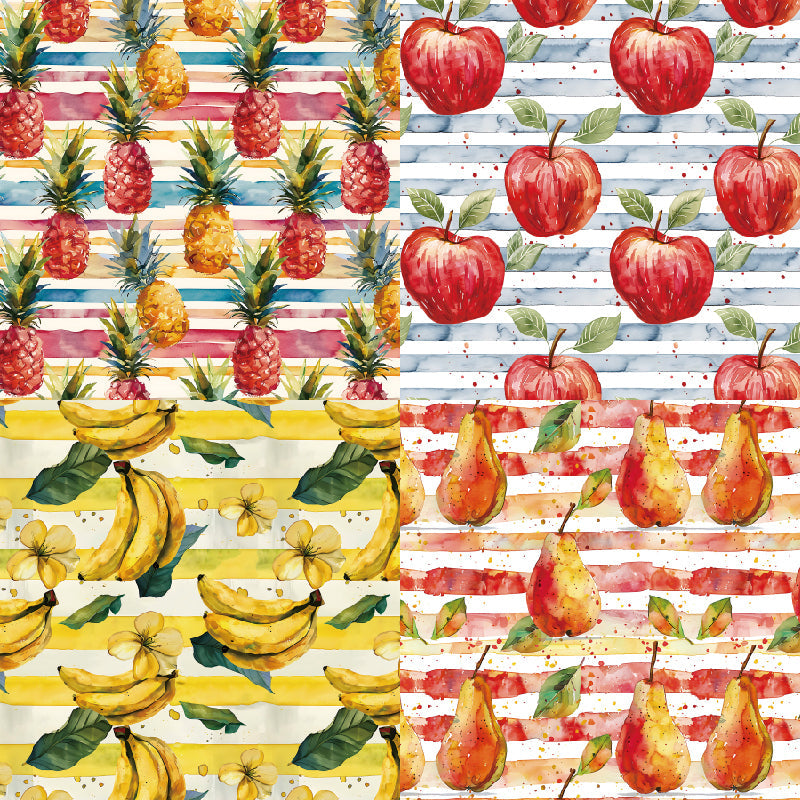 KOKOROSA 24PCS 6" Fresh Fruit Scrapbook & Cardstock Paper