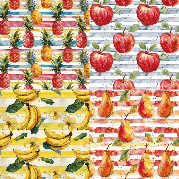 KOKOROSA 24PCS 6" Fresh Fruit Scrapbook & Cardstock Paper