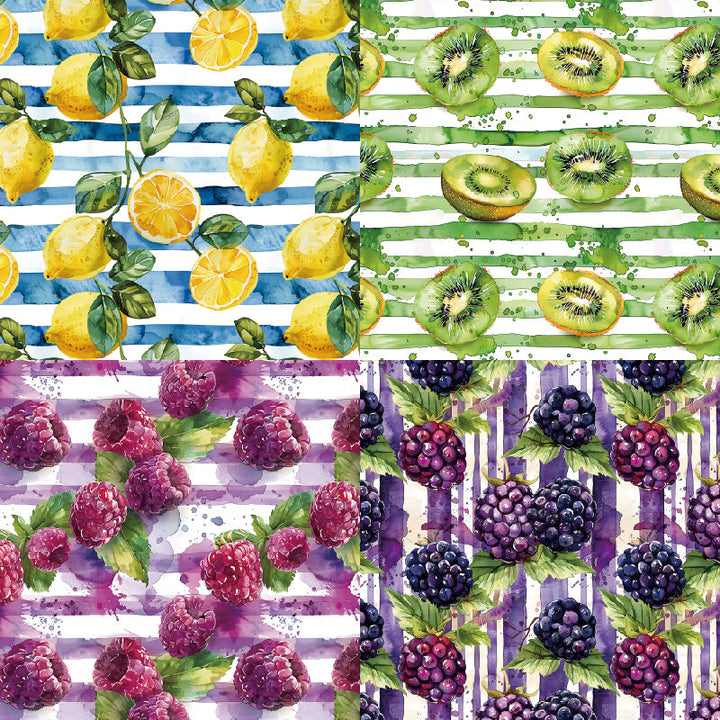 KOKOROSA 24PCS 6" Fresh Fruit Scrapbook & Cardstock Paper