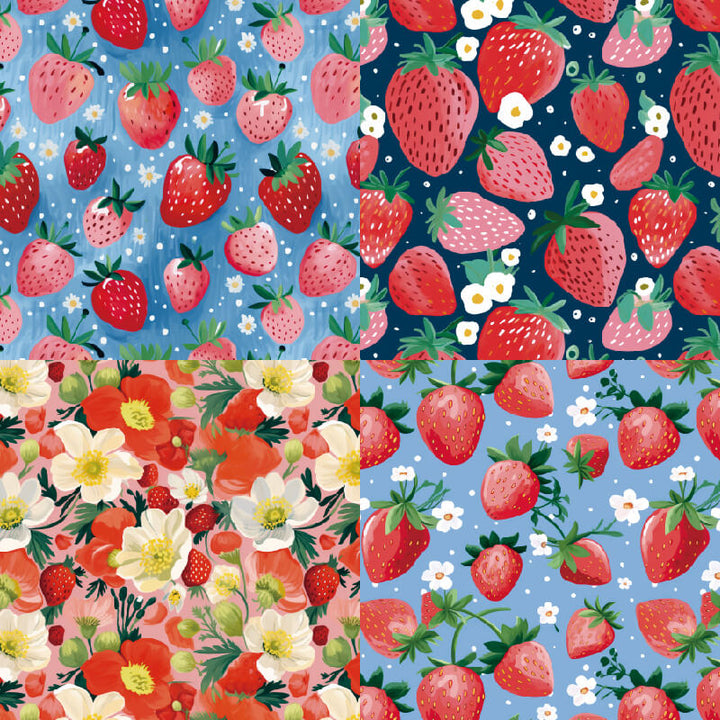 KOKOROSA 24PCS 6" Freshing Berries Scrapbook & Cardstock Paper