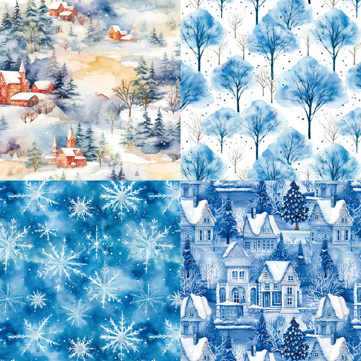 Kokorosa 24PCS 6" Let it Snow Scrapbook & Cardstock Paper