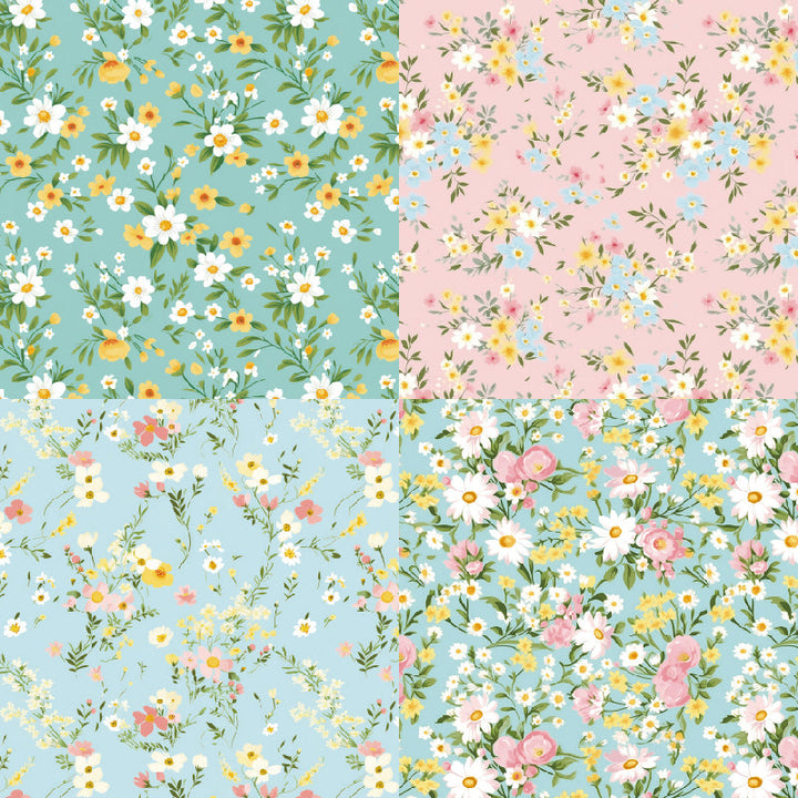 KOKOROSA 24PCS 6" Little Flowers Scrapbook & Cardstock Paper