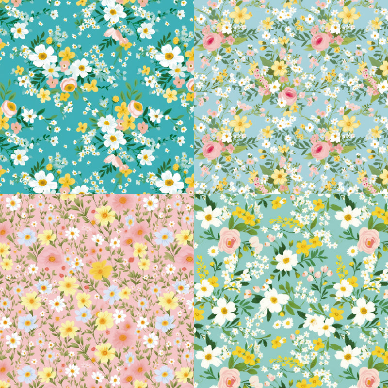 KOKOROSA 24PCS 6" Little Flowers Scrapbook & Cardstock Paper