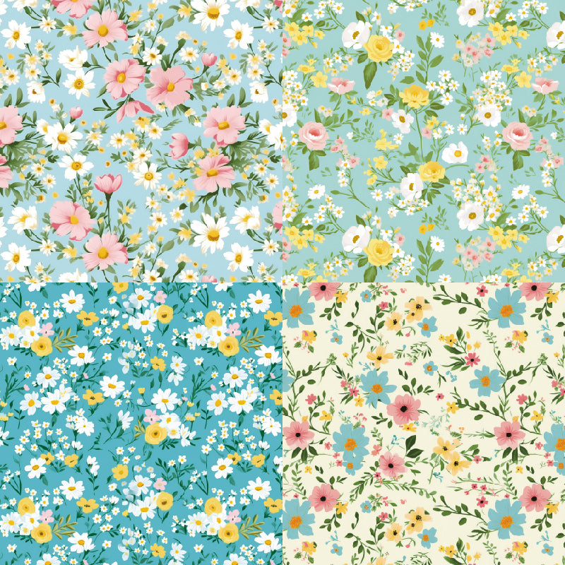 KOKOROSA 24PCS 6" Little Flowers Scrapbook & Cardstock Paper