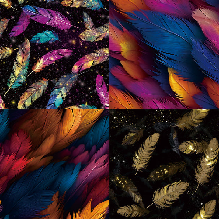 Kokorosa 24PCS 6" Luxury Feathers Scrapbook & Cardstock Paper